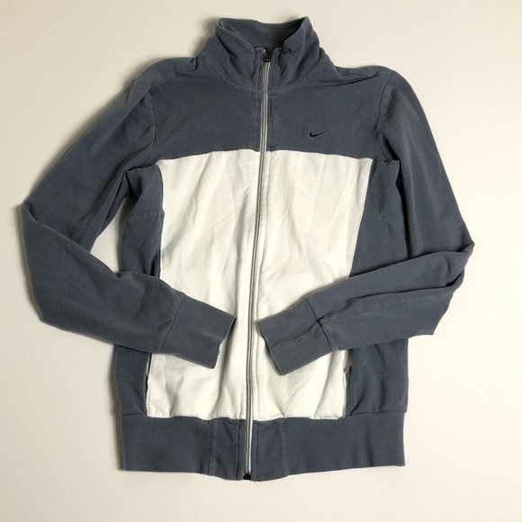 Nike Jacket M Gray White Full Zip The‎ Athletic Dept. Long Sleeves Mens L12 - Picture 1 of 5